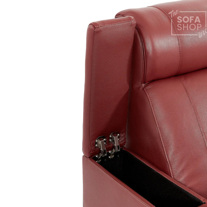 2 Seater Smart Tech Electric Recliner Cinema Sofa | Luxury Theatre Seating | Red Real Leather | Rimini