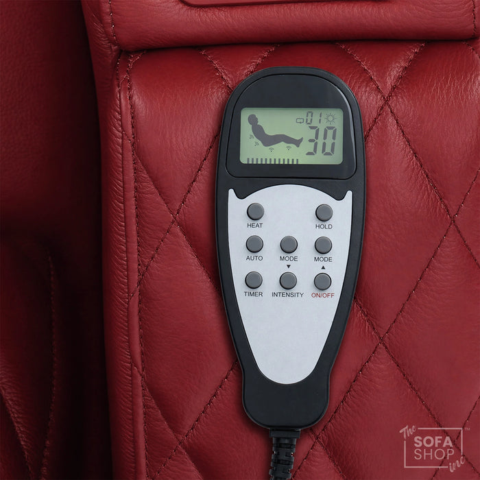 1 Seater Smart Tech Electric Recliner Cinema Chair | Luxury Theatre Seating | Red Real Leather | Assisi
