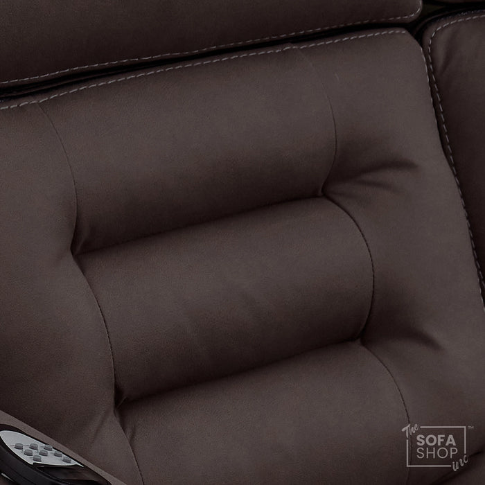 2 Seater Smart Tech Electric Recliner Cinema Sofa | Dark Brown Fabric | Tuscany