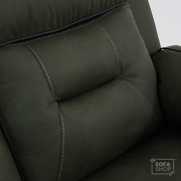 3 Seater Smart Tech Electric Recliner Cinema Sofa | Green Fabric | Florence