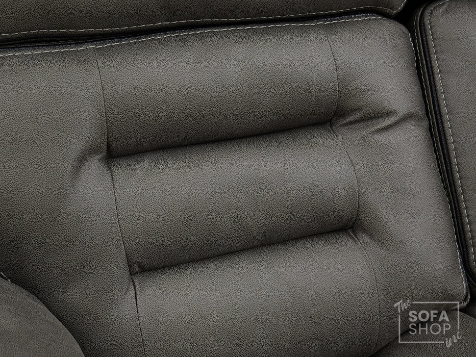 2 Seater Smart Tech Electric Recliner Cinema Sofa | Grey Fabric | Tuscany
