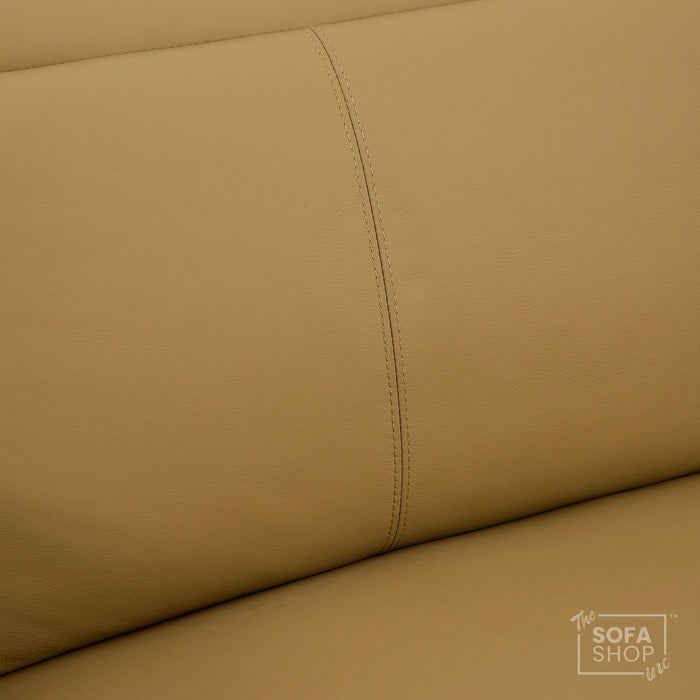 2 Seater Electric Recliner Sofa | Tan Real Leather | Turin