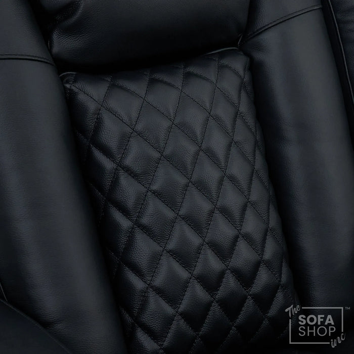 2 Seater Smart Tech Electric Recliner Cinema Sofa | Luxury Theatre Seating | Black Real Leather| Milano