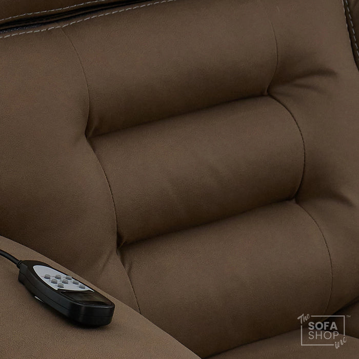 3 Seater Smart Tech Electric Recliner Cinema Sofa | Mocha Brown Fabric | Tuscany