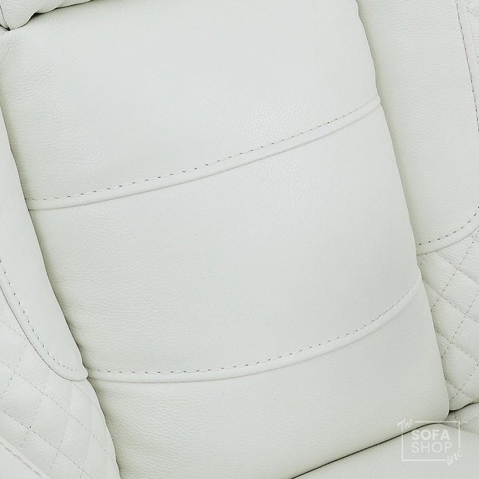 3 Seater Smart Tech Electric Recliner Cinema Sofa | White Real Leather | Napoli