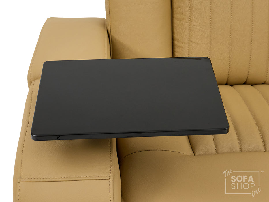 2 Seater Smart Tech Electric Recliner Cinema Sofa | Luxury Theatre Seating | Tan Real Leather | Capri