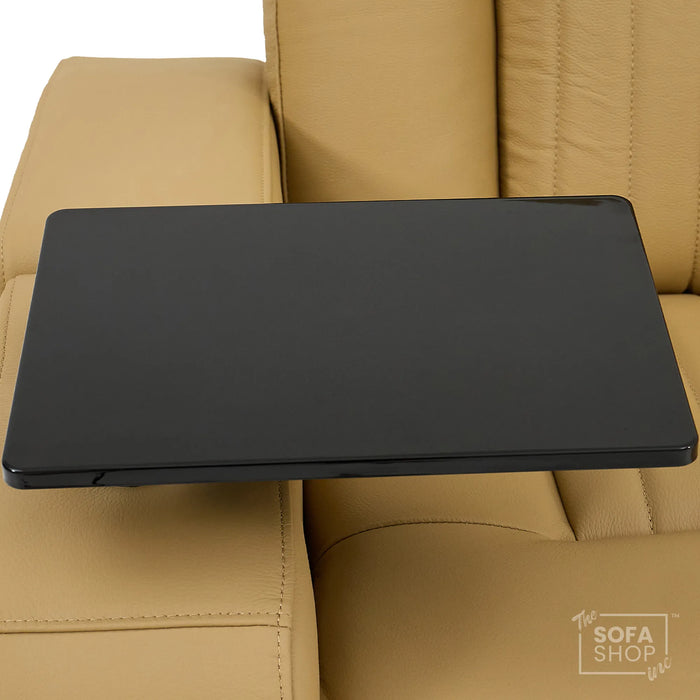 2 Seater Smart Tech Electric Recliner Cinema Sofa | Luxury Theatre Seating | Tan Real Leather | Capri