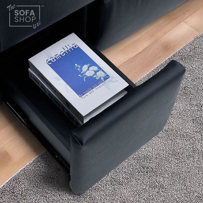 2 Seater Smart Tech Electric Recliner Cinema Sofa | Luxury Theatre Seating | Black Real Leather| Milano
