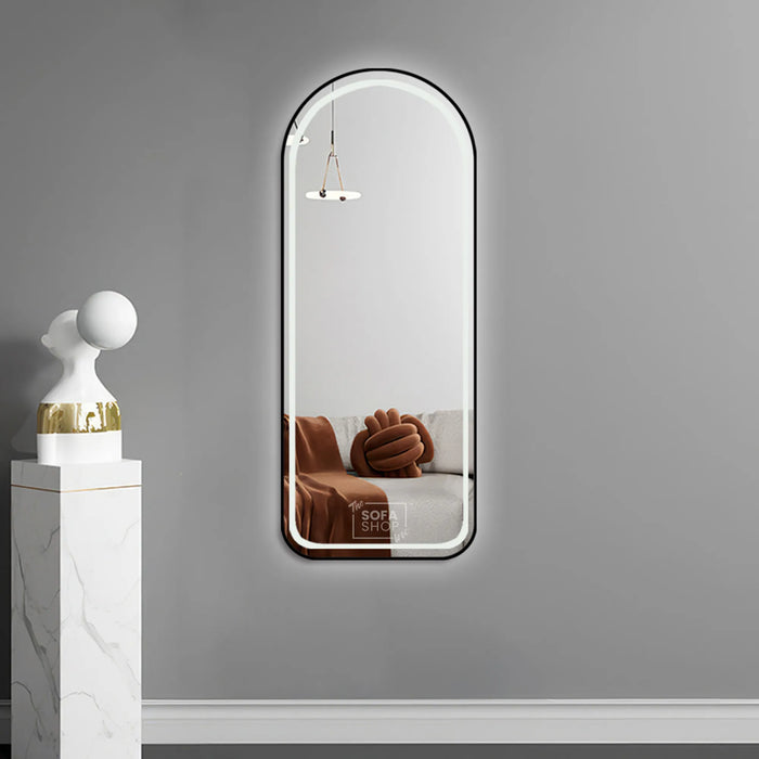 Arched Metal Frame Mirror - Gold, Black, or Silver - 70x180cm
