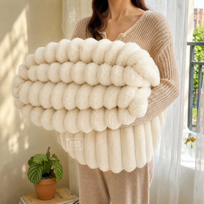 Ultra-Soft Plush Throw | Beige | 150x200cm | Boston