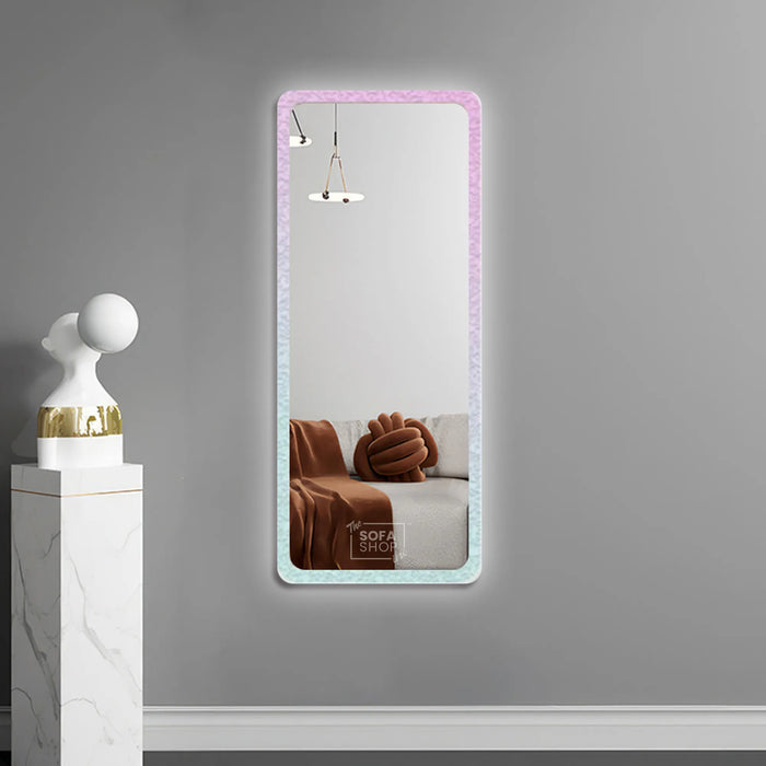 Rectangular Free Standing Mirror with LED Lights and Acrylic Frame | 60x165cm