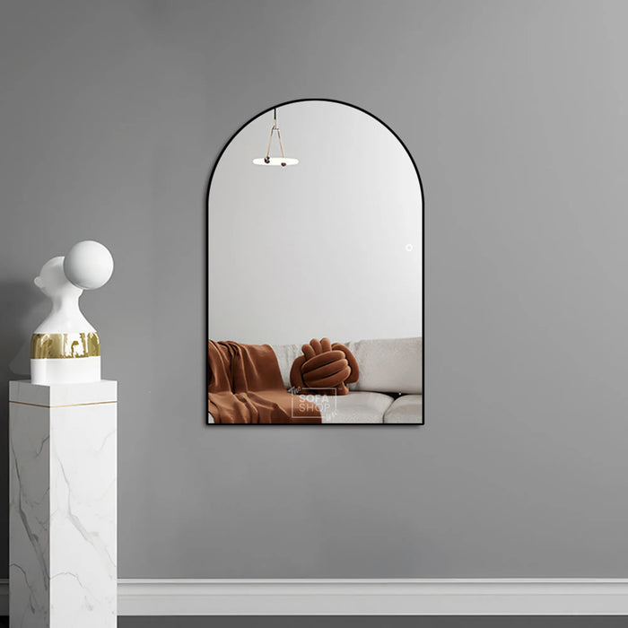 Arched Metal Frame Mirror with 5mm Glass in Gold, Black, and Silver