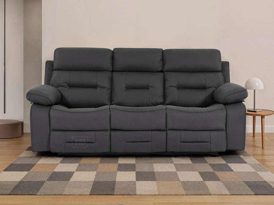 3 Seater Smart Tech Electric Recliner Cinema Sofa | Grey Fabric | Sicily