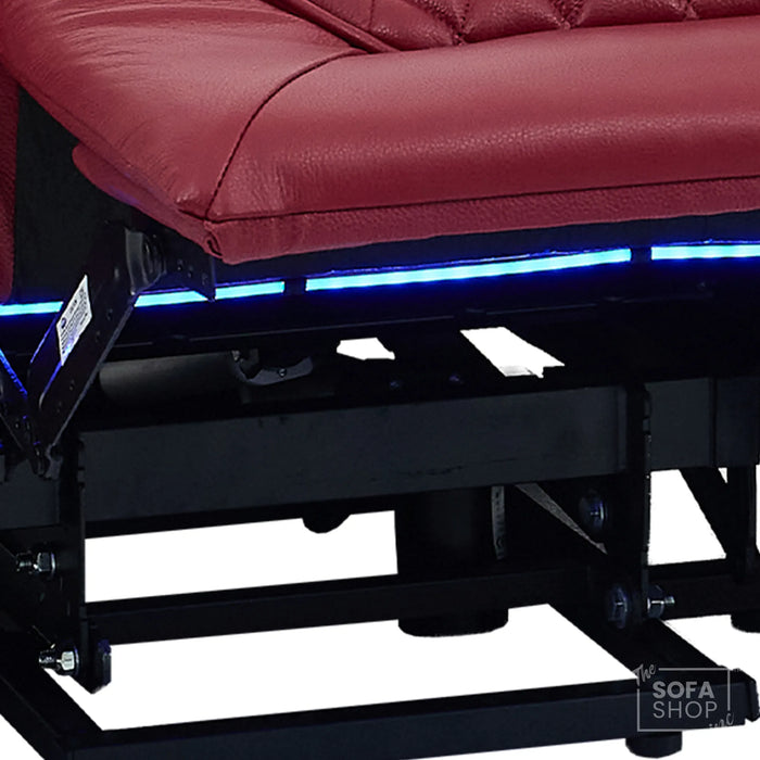 1 Seater Smart Tech Riser Recliner Cinema Chair | Luxury Theatre Seating | Red Real Leather | Assisi