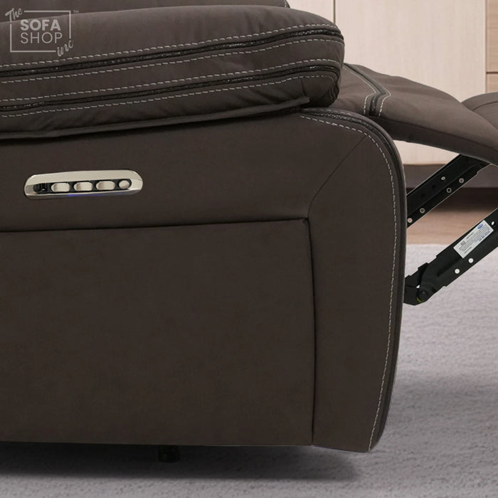 1 Seater Smart Tech Riser Recliner Cinema Chair | Dark Brown Fabric | Tuscany
