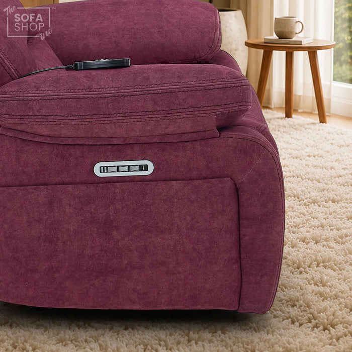 1 Seater Smart Tech Electric Recliner Cinema Chair | Purple Fabric | Sicily