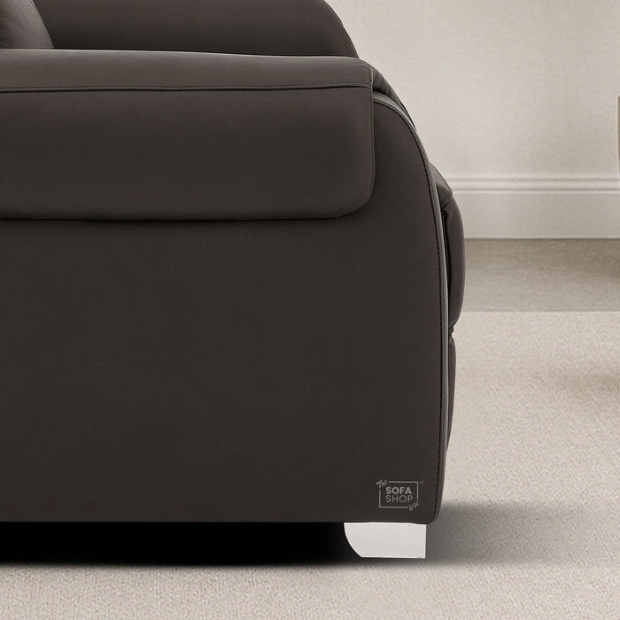 1 Seater Electric Recliner Chair | Brown Real Leather | Turin