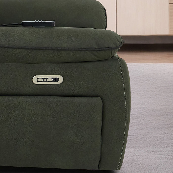 1 Seater Smart Tech Electric Recliner Cinema Chair | Green Fabric | Florence