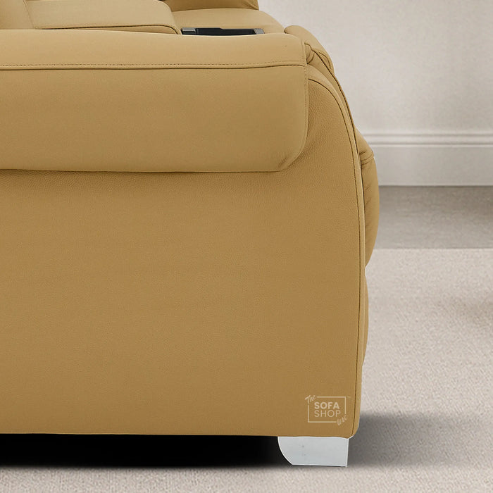 2 Seater Electric Recliner Sofa | Tan Real Leather | Turin