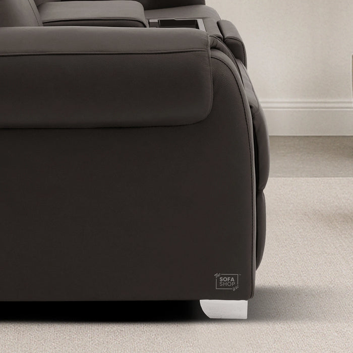 2 Seater Electric Recliner Sofa | Brown Real Leather | Turin