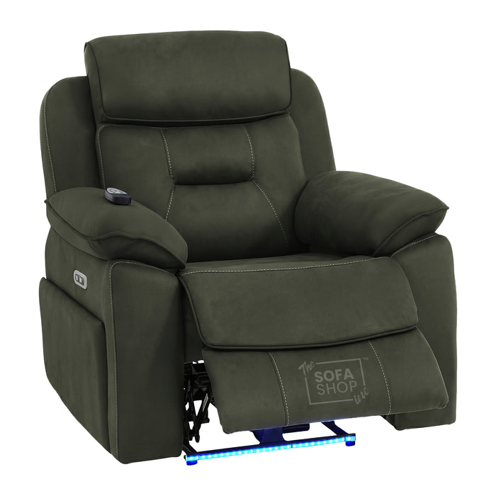 1 Seater Smart Tech Electric Recliner Cinema Chair | Green Fabric | Florence