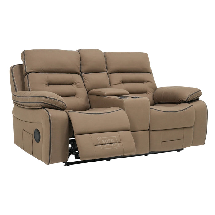 2 Seater Smart Tech Electric Recliner Cinema Sofa |Mocha Brown Fabric | Tuscany