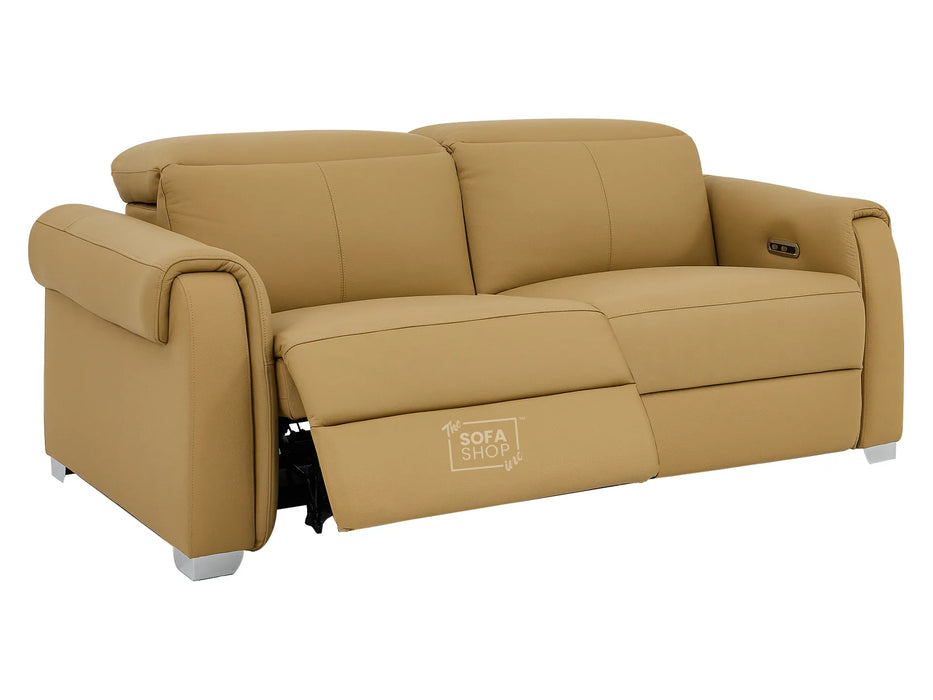 3 Seater Electric Recliner Sofa | Tan Real Leather | Turin