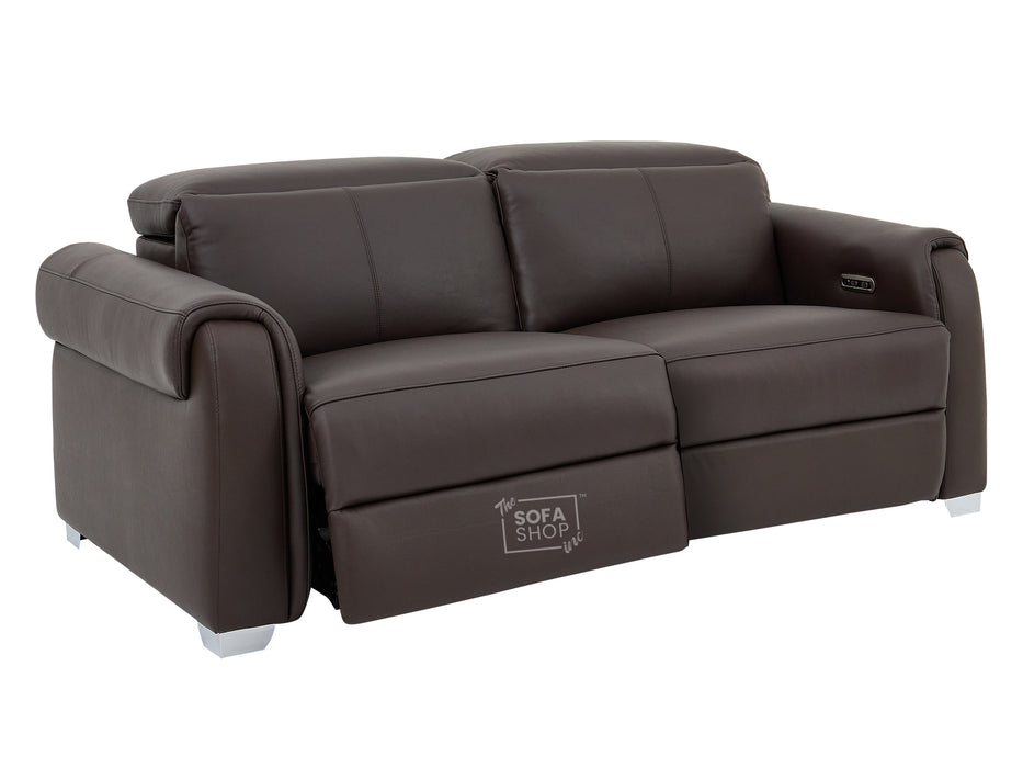 3 Seater Electric Recliner Sofa | Brown Real Leather | Turin