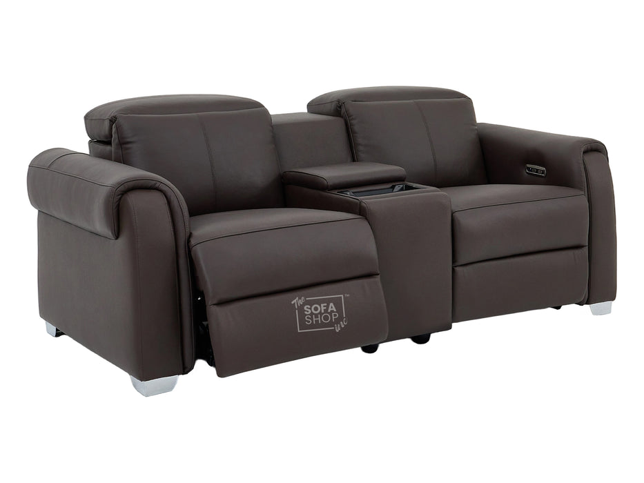 2 Seater Electric Recliner Sofa | Brown Real Leather | Turin