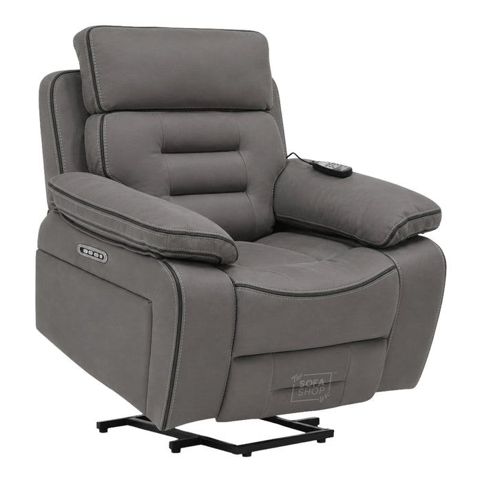 1 Seater Smart Tech Riser Recliner Cinema Chair | Graphite Grey Fabric | Tuscany