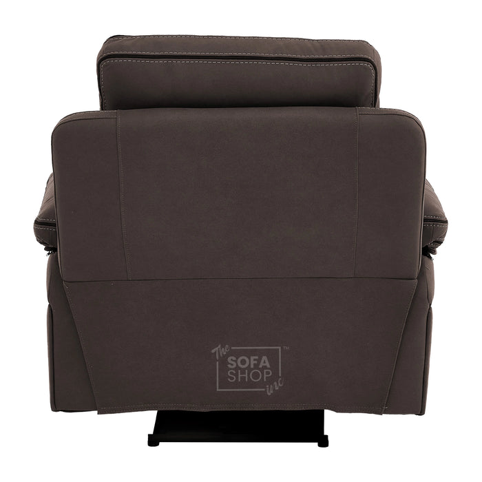 1 Seater Smart Tech Electric Recliner Cinema Chair | Dark Brown Fabric | Tuscany