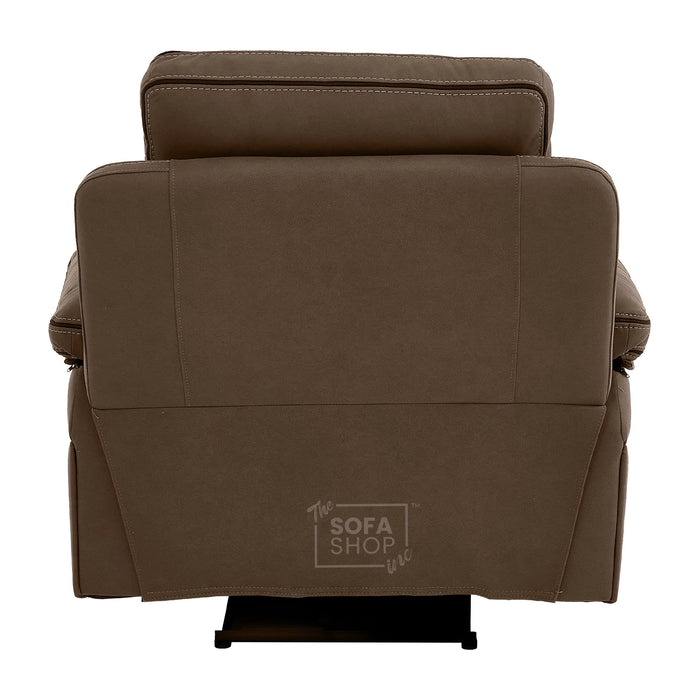 1 Seater Smart Tech Electric Recliner Cinema Chair | Mocha Brown Fabric | Tuscany