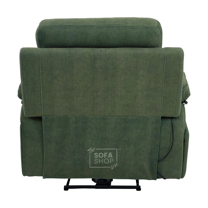 1 Seater Smart Tech Electric Recliner Cinema Chair | Olive Green Fabric | Sicily