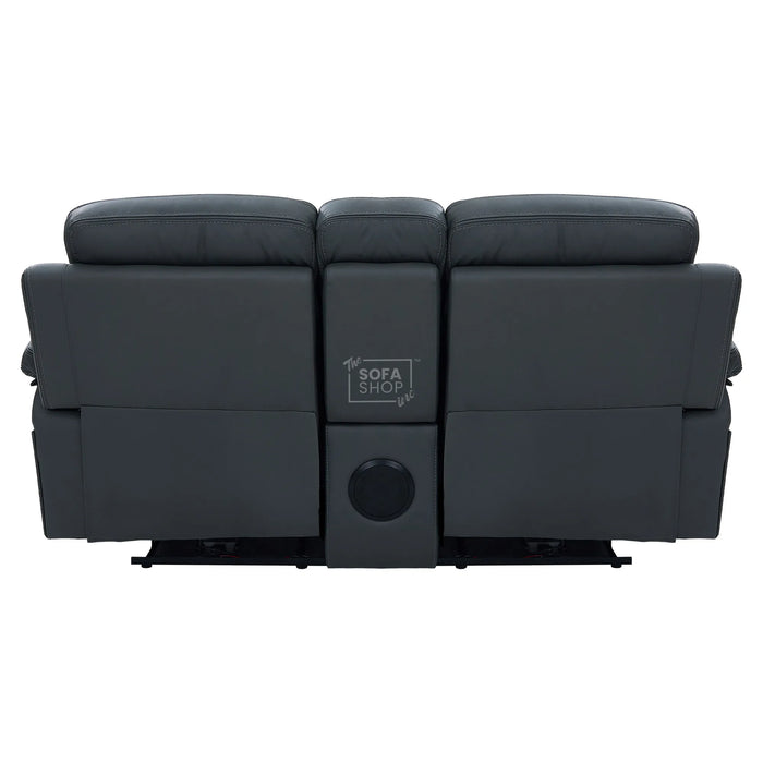2 Seater Smart Tech Electric Recliner Cinema Sofa | Grey Real Leather | Sicily