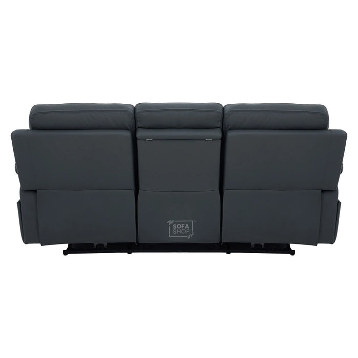 3 Seater Smart Tech Electric Recliner Cinema Sofa | Grey Real Leather | Sicily