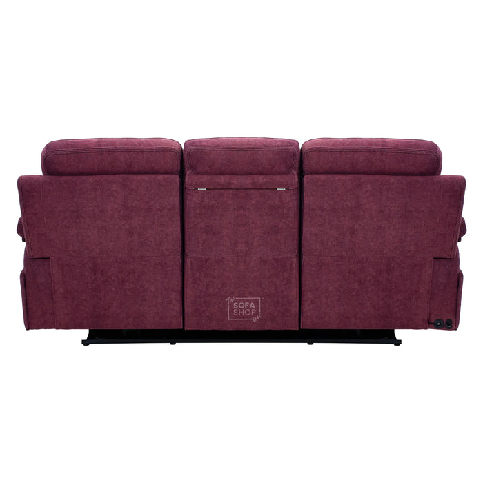 3 Seater Smart Tech Electric Recliner Cinema Sofa | Purple Fabric | Sicily