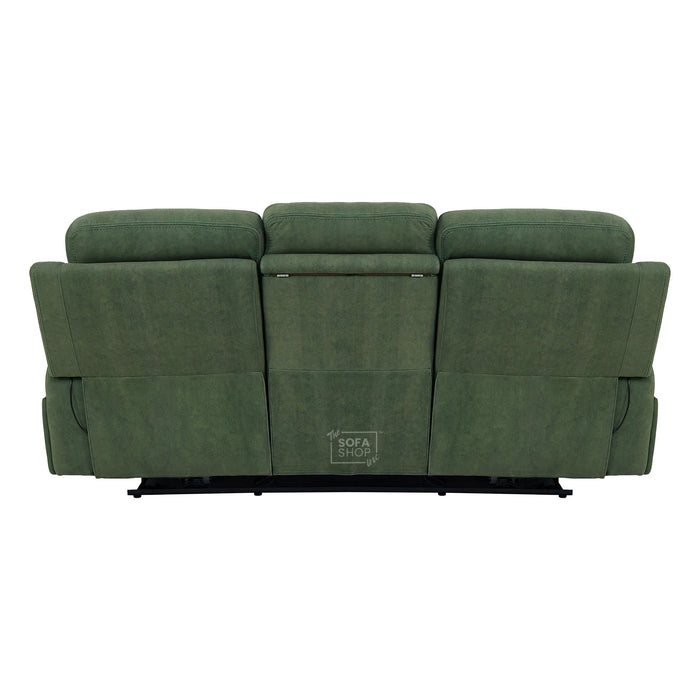 3 Seater Smart Tech Electric Recliner Cinema Sofa | Olive Green Fabric | Sicily