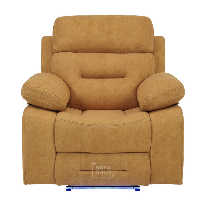 1 Seater Smart Tech Electric Recliner Cinema Chair | Yellow Fabric | Sicily