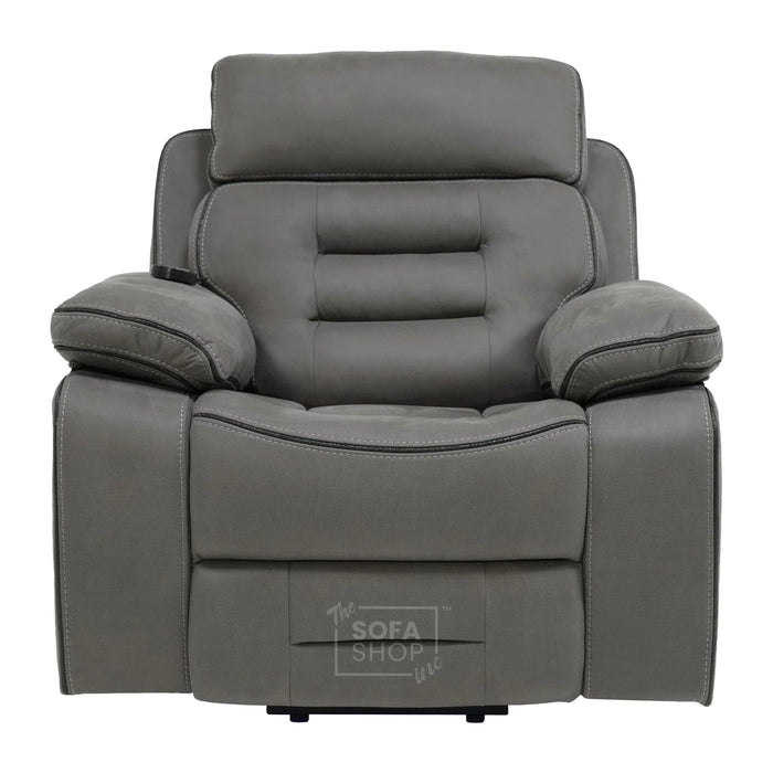 1 Seater Smart Tech Riser Recliner Cinema Chair | Graphite Grey Fabric | Tuscany