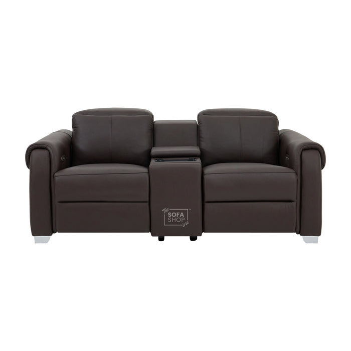 2 Seater Electric Recliner Sofa | Brown Real Leather | Turin