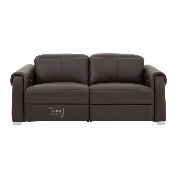 3 Seater Electric Recliner Sofa | Brown Real Leather | Turin