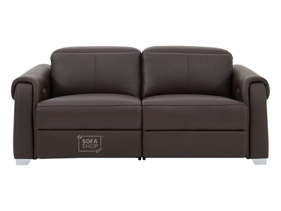 3 Seater Electric Recliner Sofa | Brown Real Leather | Turin