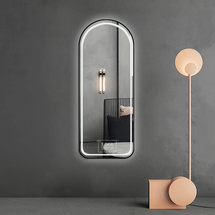 Arched Metal Frame Mirror - Gold, Black, or Silver - 70x180cm