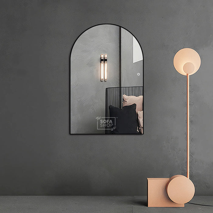 Arched Metal Frame Mirror with 5mm Glass in Gold, Black, and Silver