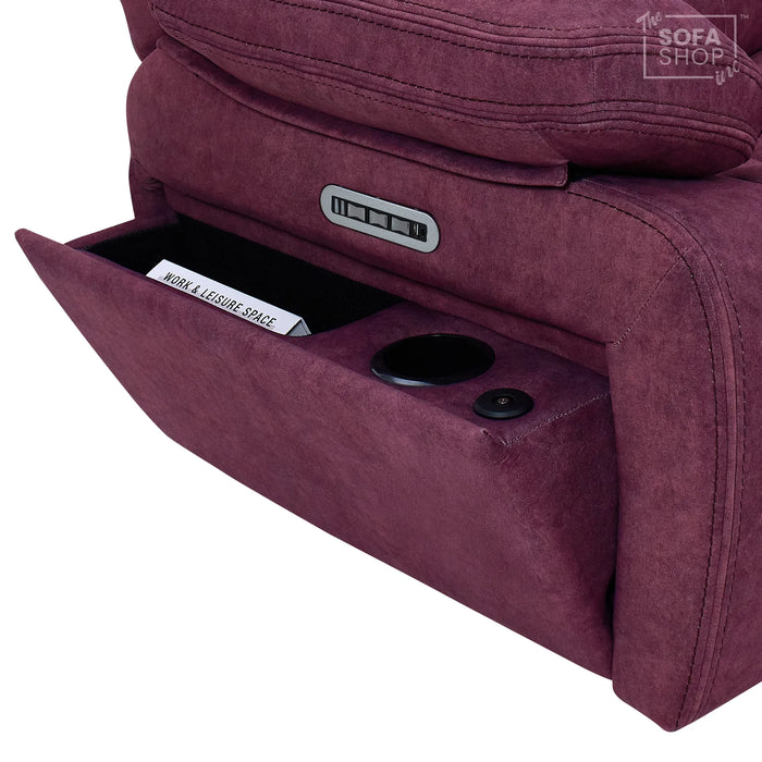 1 Seater Smart Tech Electric Recliner Cinema Chair | Purple Fabric | Sicily