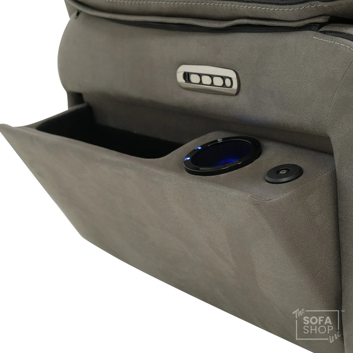 1 Seater Smart Tech Riser Recliner Cinema Chair | Graphite Grey Fabric | Tuscany