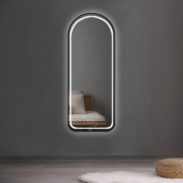 Arched Metal Frame Mirror - Gold, Black, or Silver - 70x180cm