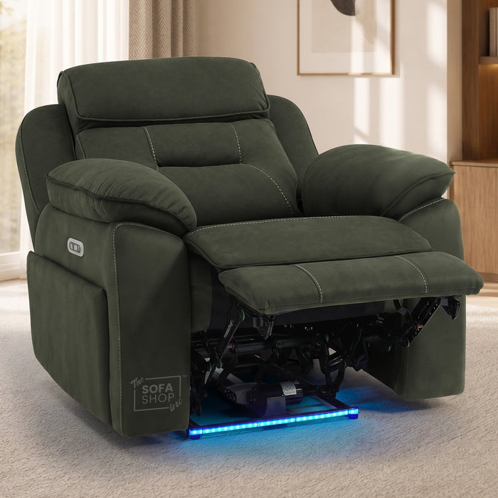 1 Seater Smart Tech Electric Recliner Cinema Chair | Green Fabric | Florence