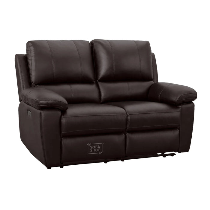 2 Seater Electric Recliner Sofa | Brown Real Leather | Trento