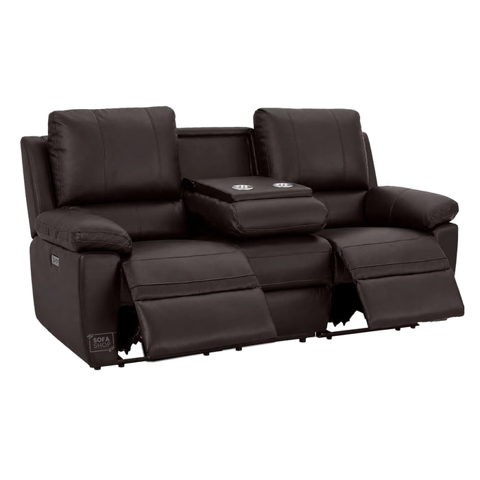 3 Seater Electric Recliner Sofa | Brown Real Leather | Trento